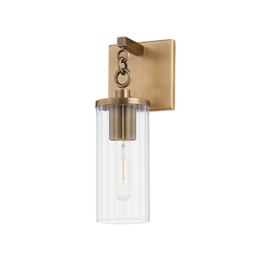 Yucca Small Outdoor Wall Sconce in Patina Brass