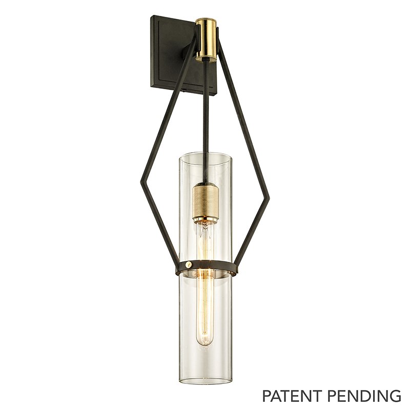 Raef Large Wall Sconce in Textured Bronze / Brushed Brass