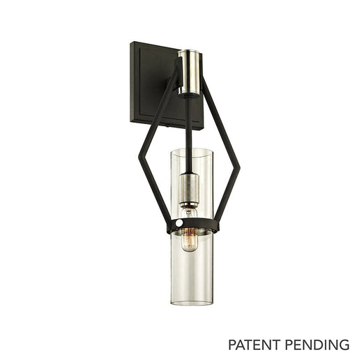 Raef Wall Sconce in Texture Black / Polished Nickel