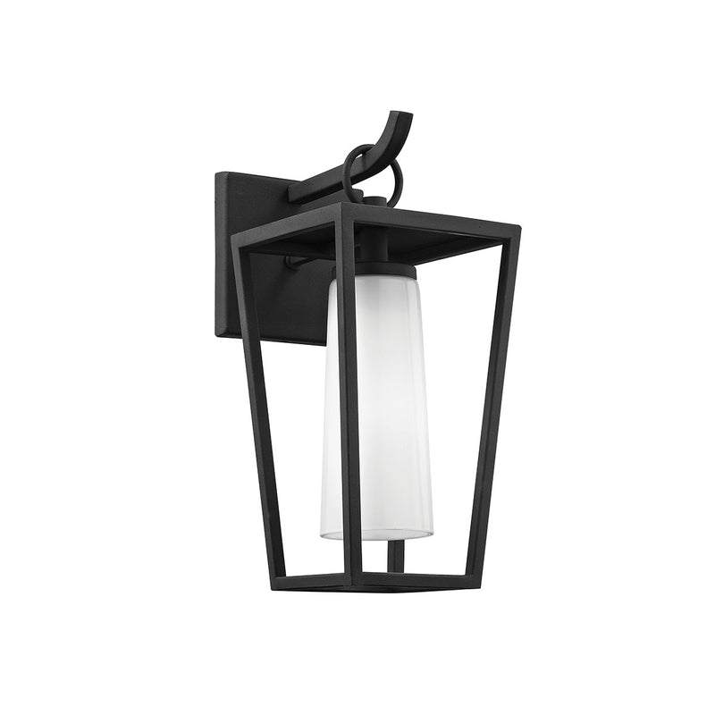 Mission Beach Small Outdoor Wall Sconce in Texture Black