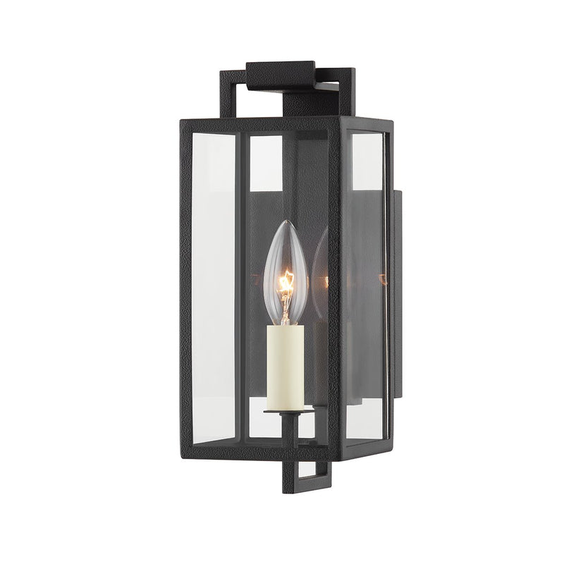 Beckham Small Outdoor Wall Lantern in Forged Iron