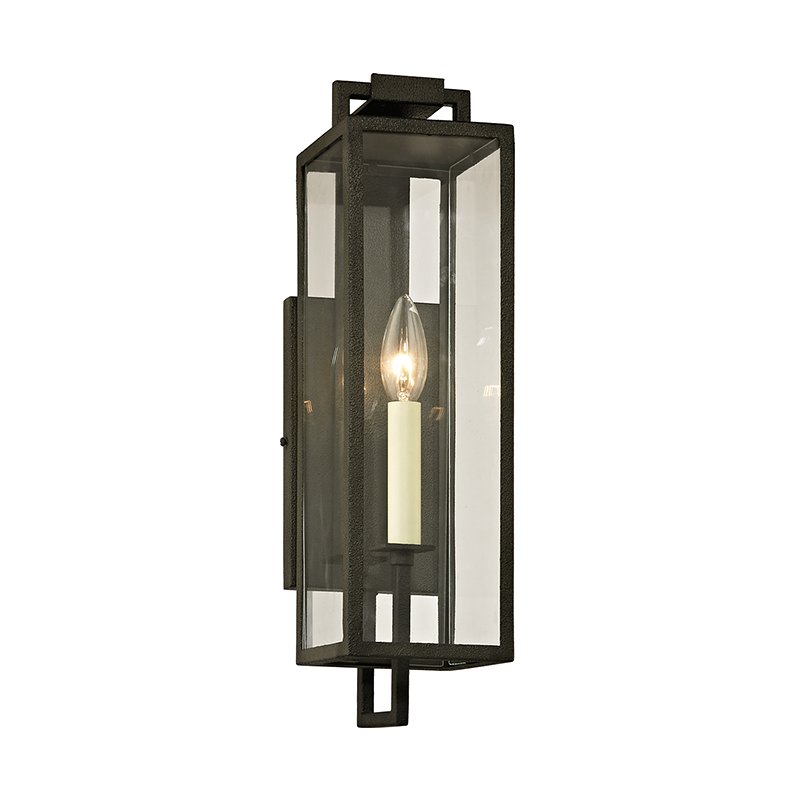 Beckham 16.5" Outdoor Wall Lantern in Forged Iron