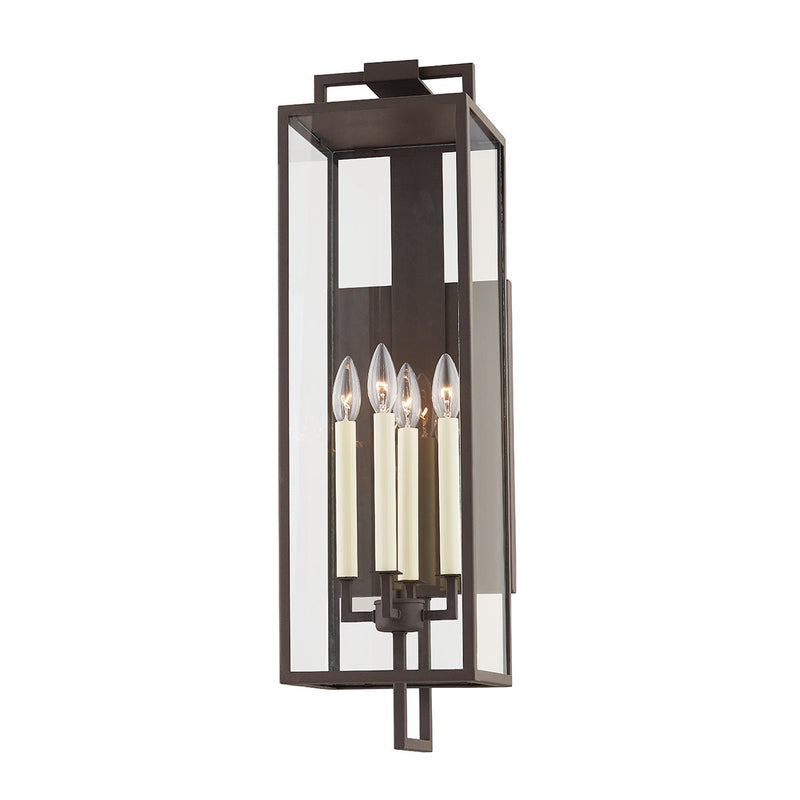 Beckham 4-Light 28.5" Outdoor Wall Lantern in Textured Bronze
