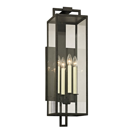 Beckham 4-Light 28.5" Outdoor Wall Lantern in Forged Iron