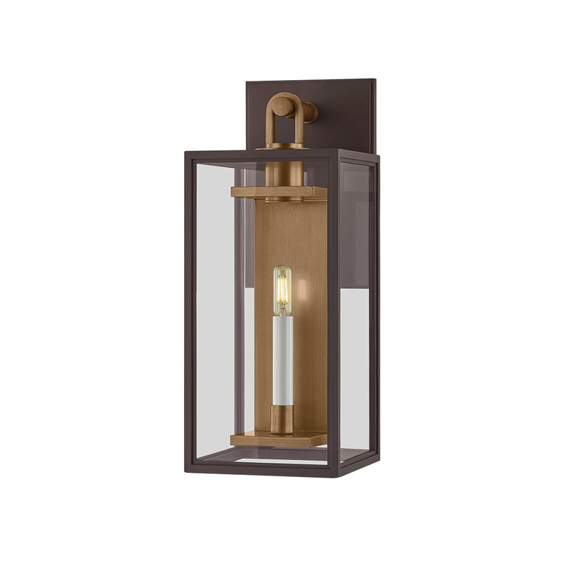 Arnold Large Outdoor Wall Lantern in Patina Brass / Textured Bronze