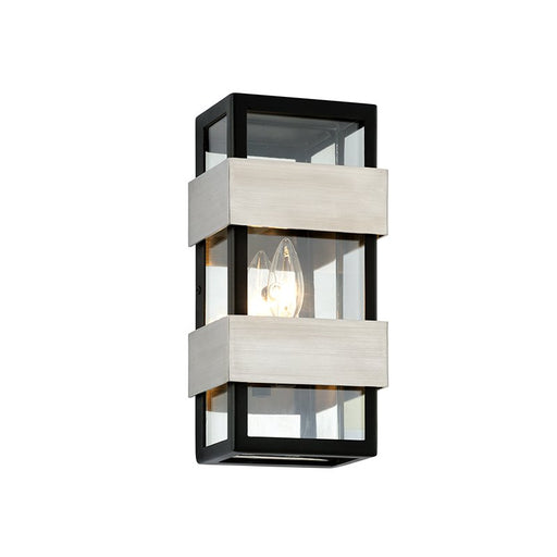 Dana Point Outdoor Wall Lantern in Black With Brushed Stainless