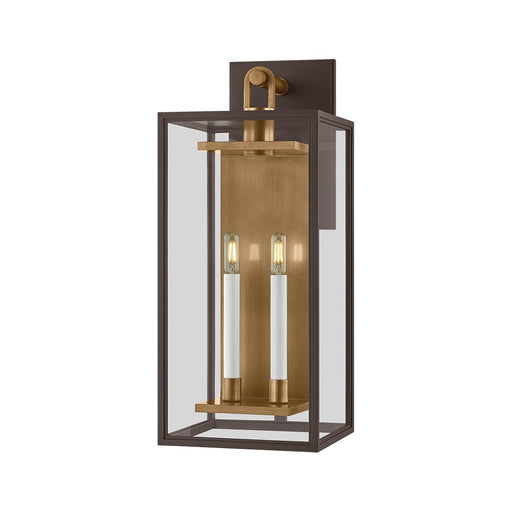 Arnold 2-Light Outdoor Wall Lantern in Patina Brass / Textured Bronze