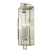 Beckham 4-Light 28.5" Outdoor Wall Lantern in Polished Stainless