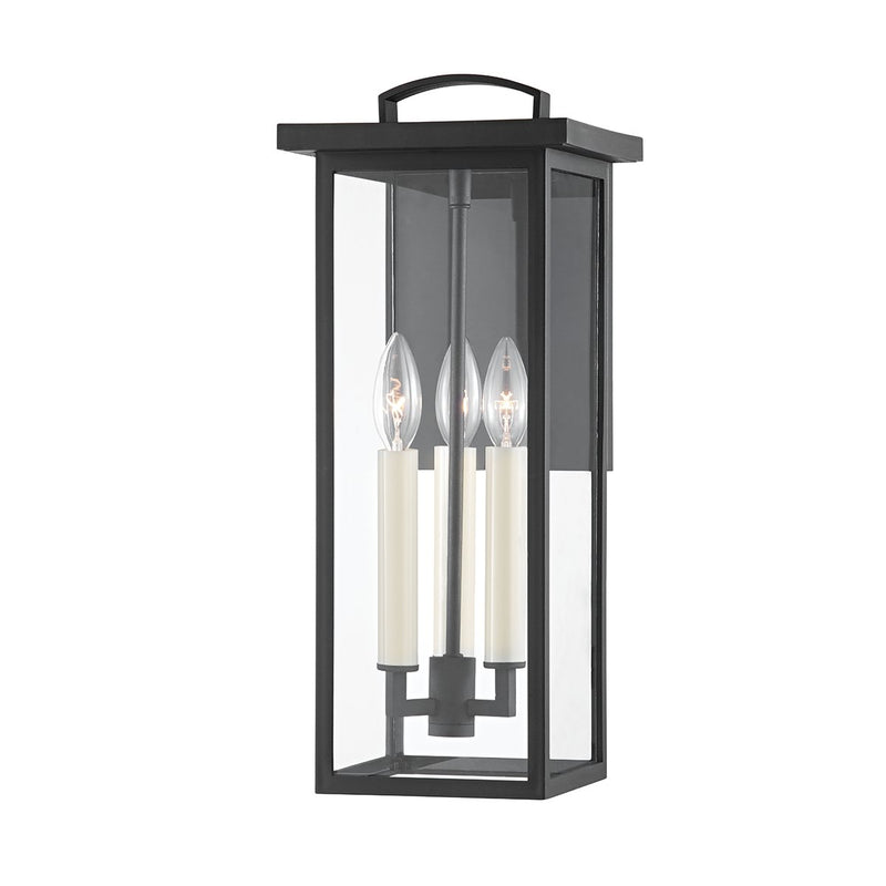 Eden 3-Light 18" Outdoor Wall Lantern in Texture Black