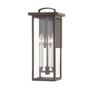 Eden 3-Light 18" Outdoor Wall Lantern in Textured Bronze
