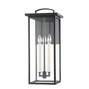 Eden 3-Light 22" Outdoor Wall Lantern in Texture Black