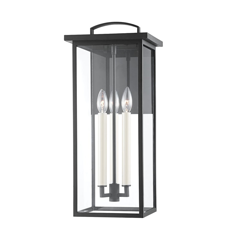 Eden 3-Light 22" Outdoor Wall Lantern in Texture Black