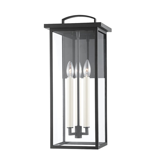 Eden 3-Light 22" Outdoor Wall Lantern in Texture Black