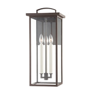 Eden 3-Light 22" Outdoor Wall Lantern in Textured Bronze