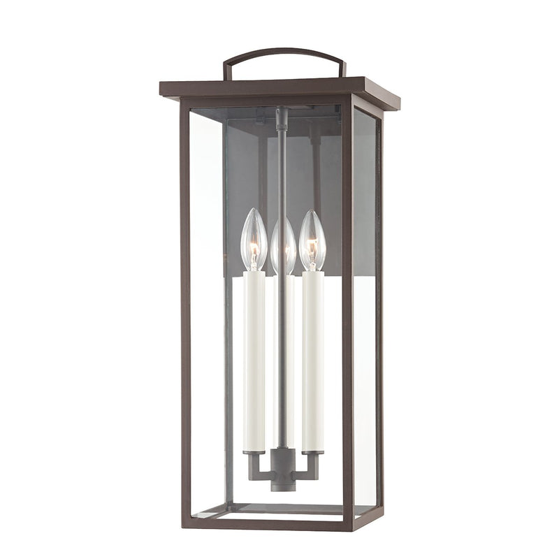 Eden 3-Light 22" Outdoor Wall Lantern in Textured Bronze