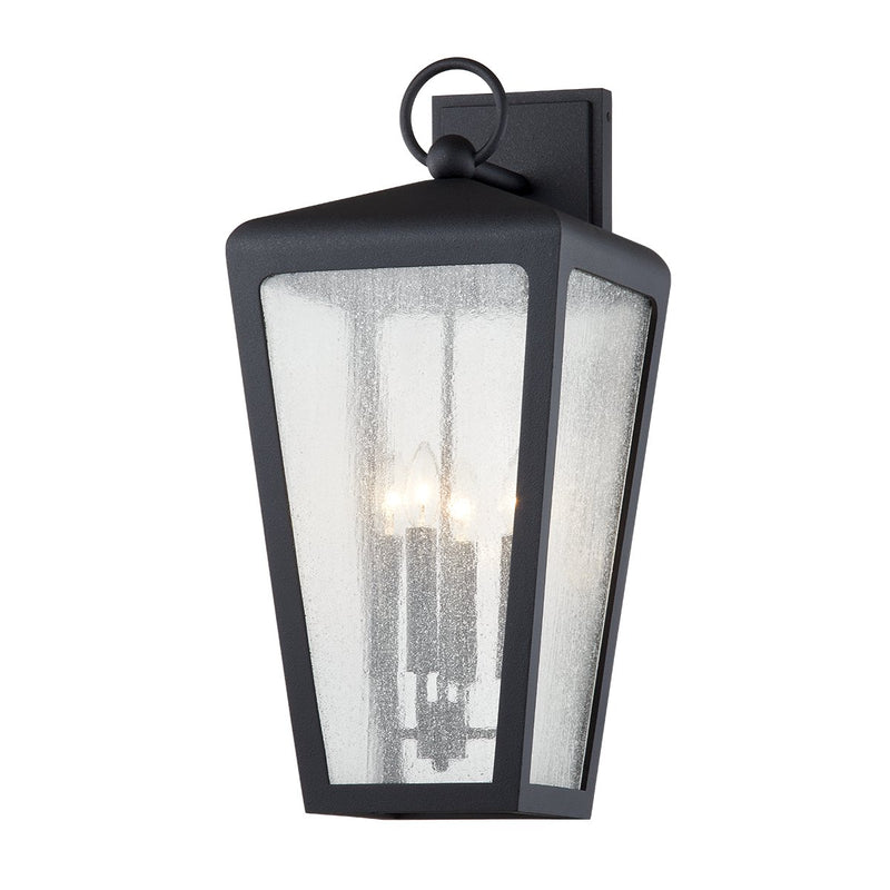 Mariden 4-Light Outdoor Wall Lantern in Textured Iron
