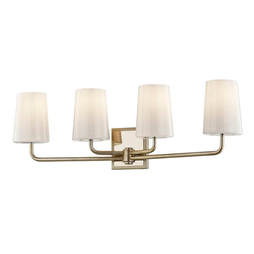 Simone 4-Light Bath Vanity Light in Warm Silver Leaf / Polished Nickel