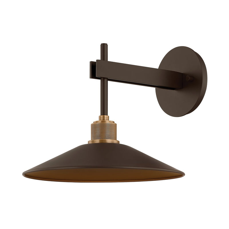 Harac Small Outdoor Wall Sconce in Patina Brass / Bronze