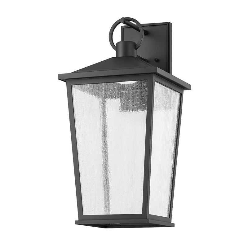Soren Large LED Outdoor Wall Lantern in Texture Black