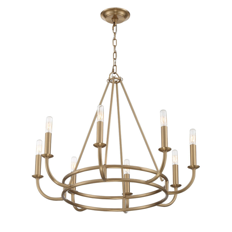 Bailey 8 Light 28" Chandelier in Aged Brass