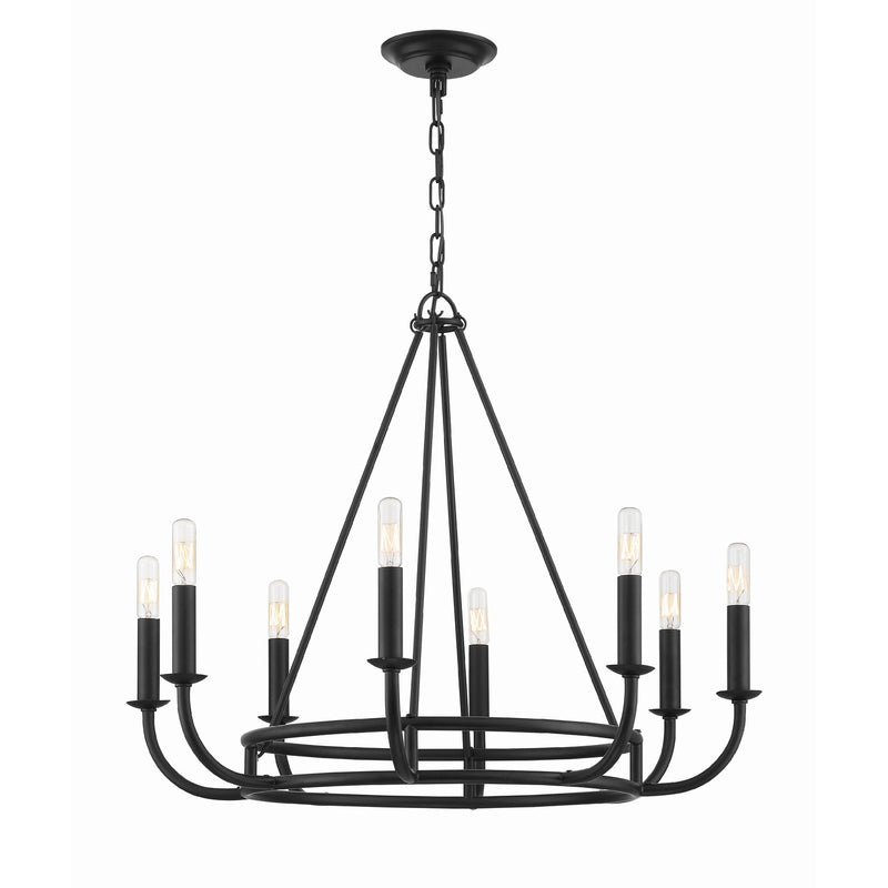 Bailey 8 Light 28" Chandelier in Matte Black