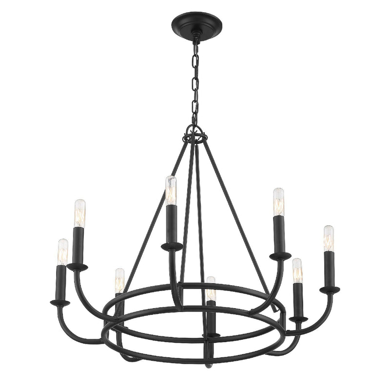 Bailey 8 Light 28" Chandelier in Matte Black