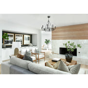 Bailey 8 Light 28" Chandelier in Matte Black in a room setting