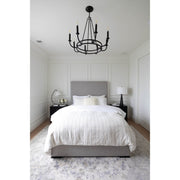 Bailey 8 Light 28" Chandelier in Matte Black in a room setting