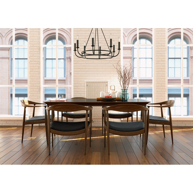 Bailey 8 Light 28" Chandelier in Matte Black in a room setting