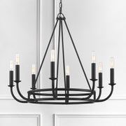Bailey 8 Light 28" Chandelier in Matte Black in a room setting
