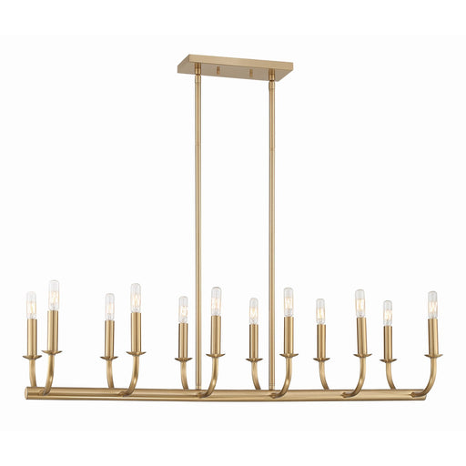 Bailey 12 Light 42" Linear Chandelier in Aged Brass
