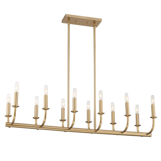 Bailey 12 Light 42" Linear Chandelier in Aged Brass