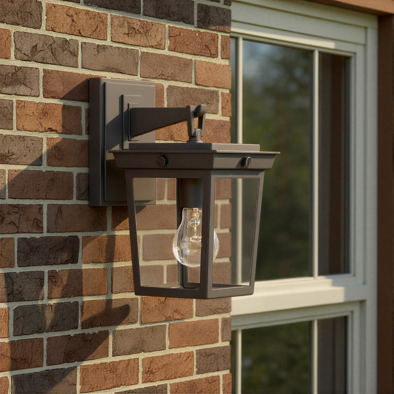 Belmont 1 Light 6.5" Outdoor Sconce in Twilight Bronze in a room setting