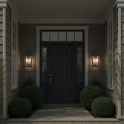 Belmont 4 Light 14" Outdoor Sconce in Twilight Bronze in a room setting