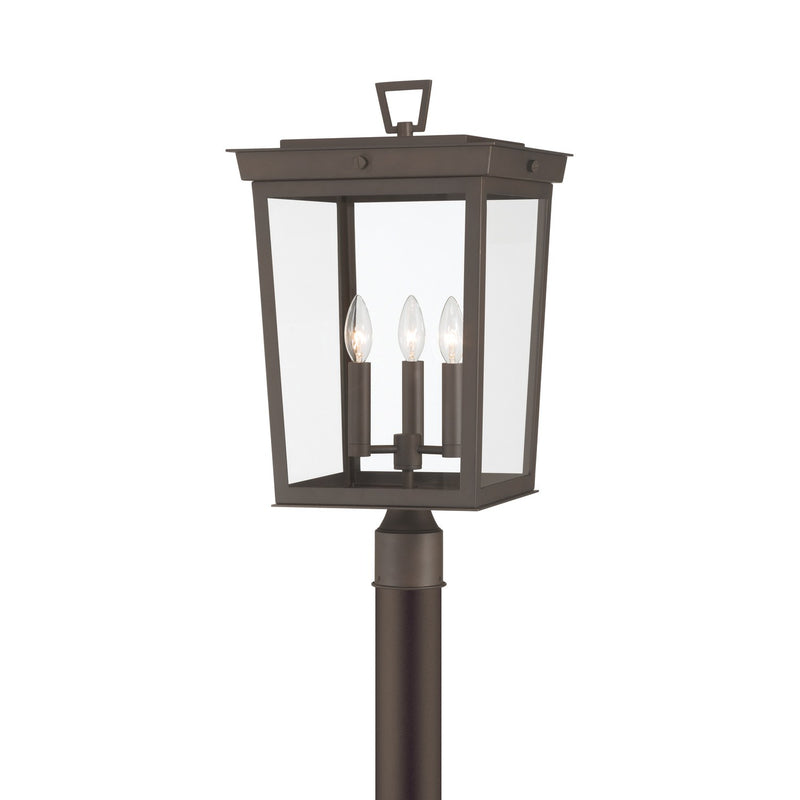 Belmont 3 Light 12" Outdoor Post in Twilight Bronze