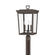 Belmont 3 Light 12" Outdoor Post in Twilight Bronze