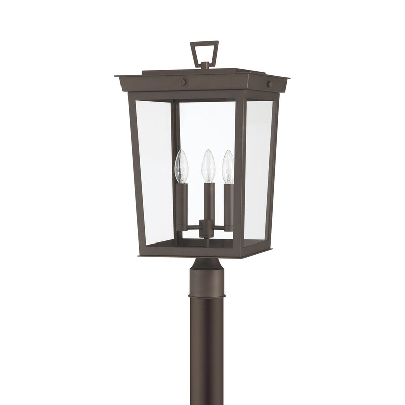 Belmont 3 Light 12" Outdoor Post in Twilight Bronze