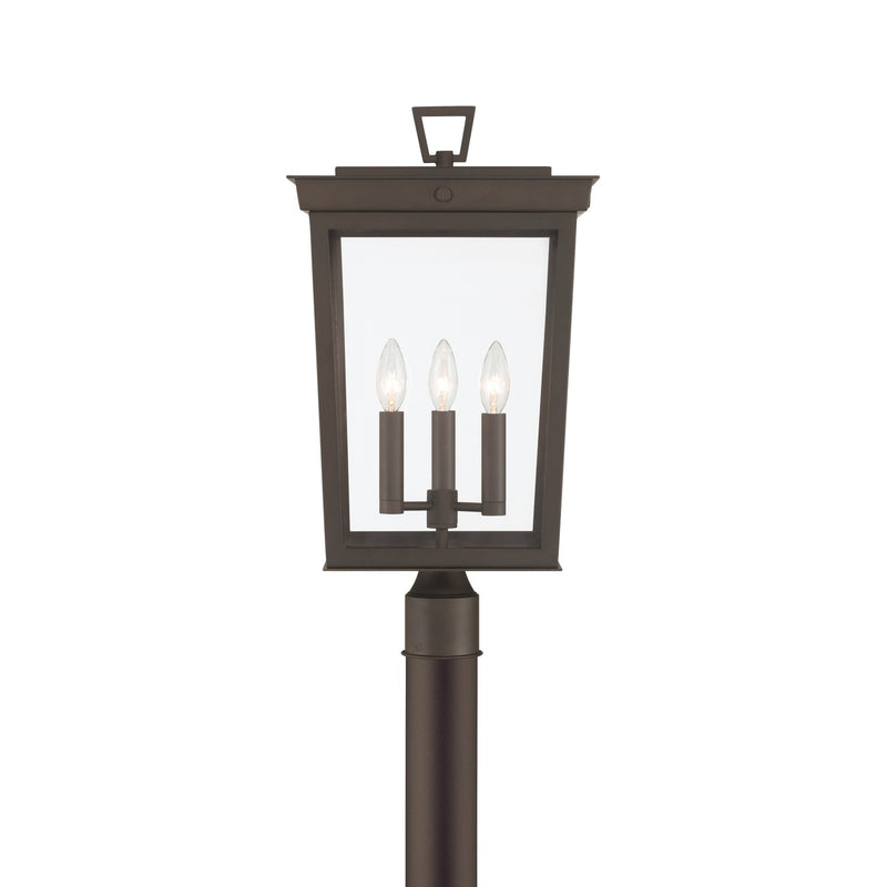 Belmont 3 Light 12" Outdoor Post in Twilight Bronze