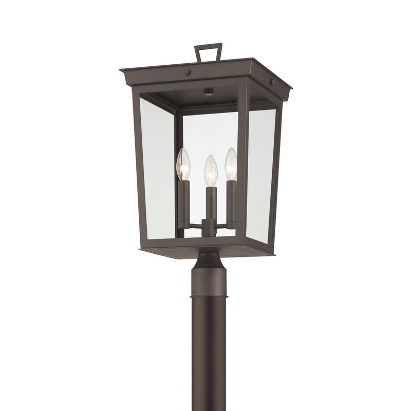 Belmont 3 Light 12" Outdoor Post in Twilight Bronze