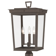 Belmont 3 Light 12" Outdoor Post in Twilight Bronze