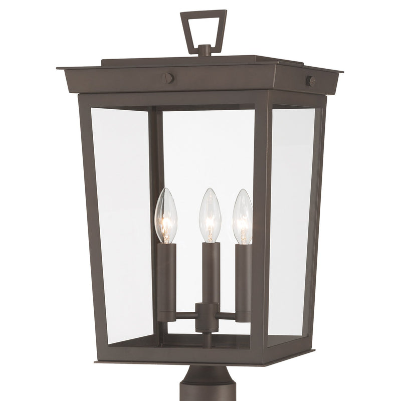 Belmont 3 Light 12" Outdoor Post in Twilight Bronze