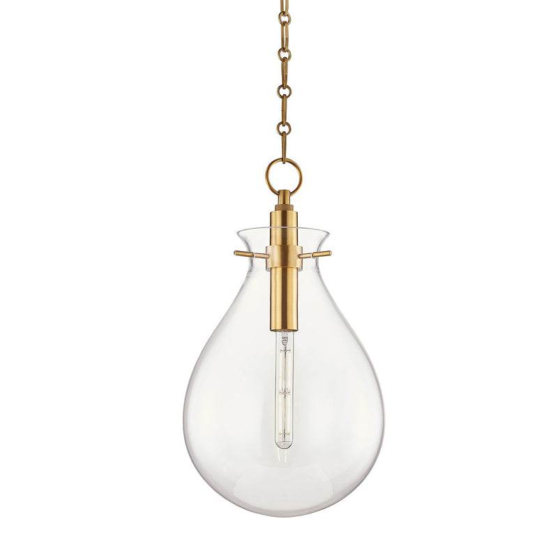 Ivy Medium Pendant in Aged Brass