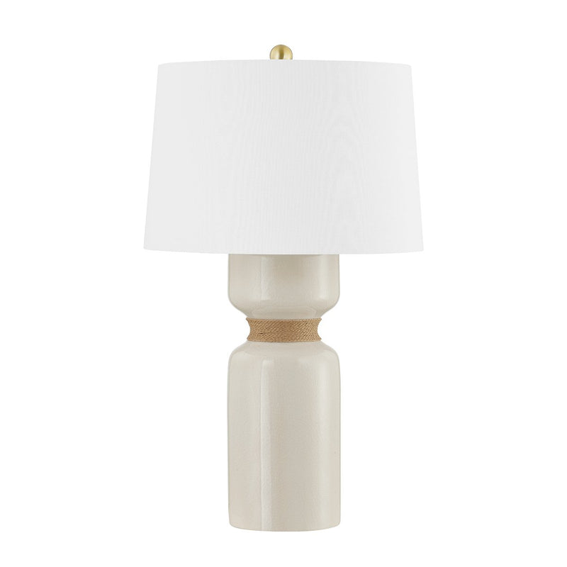 Mindy Table Lamp in Aged Brass / Ceramic Ivory Crackle
