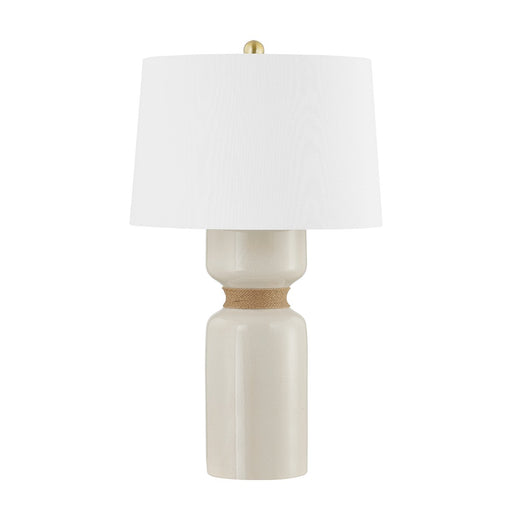 Mindy Table Lamp in Aged Brass / Ceramic Ivory Crackle