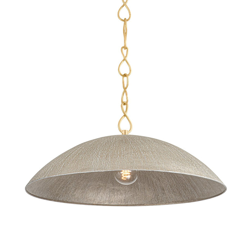 Eve 24" Pendant in Vintage Gold Leaf / Textured Warm Silver Leaf