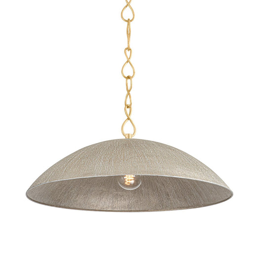 Eve 24" Pendant in Vintage Gold Leaf / Textured Warm Silver Leaf