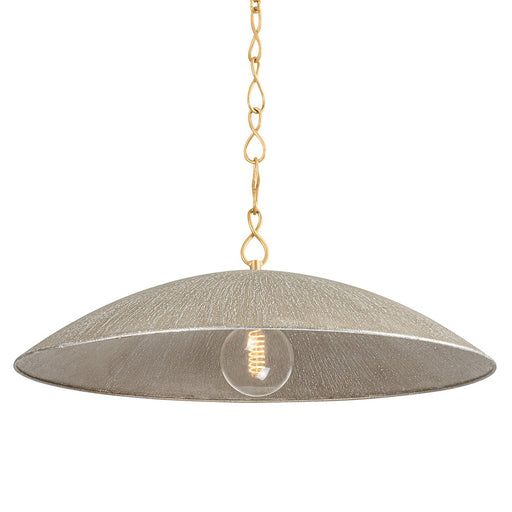 Eve 32" Pendant in Vintage Gold Leaf / Textured Warm Silver Leaf