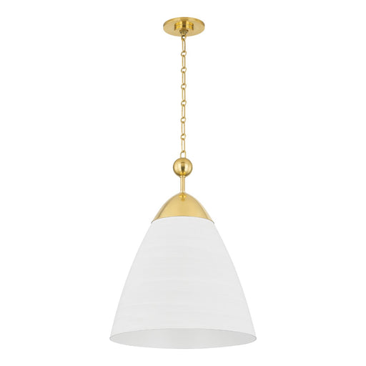 Bronson Pendant in Aged Brass / White Plaster