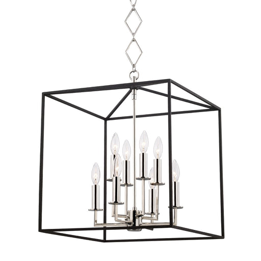 Richie 8-Light Chandelier in Polished Nickel / Black