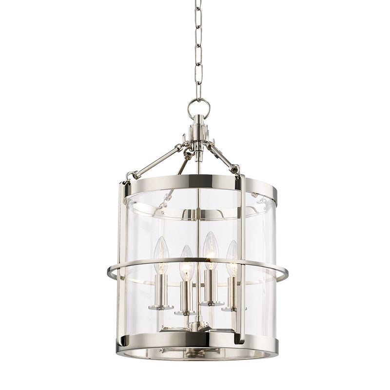 Ren 4-Light Lantern Pendant in Polished Nickel